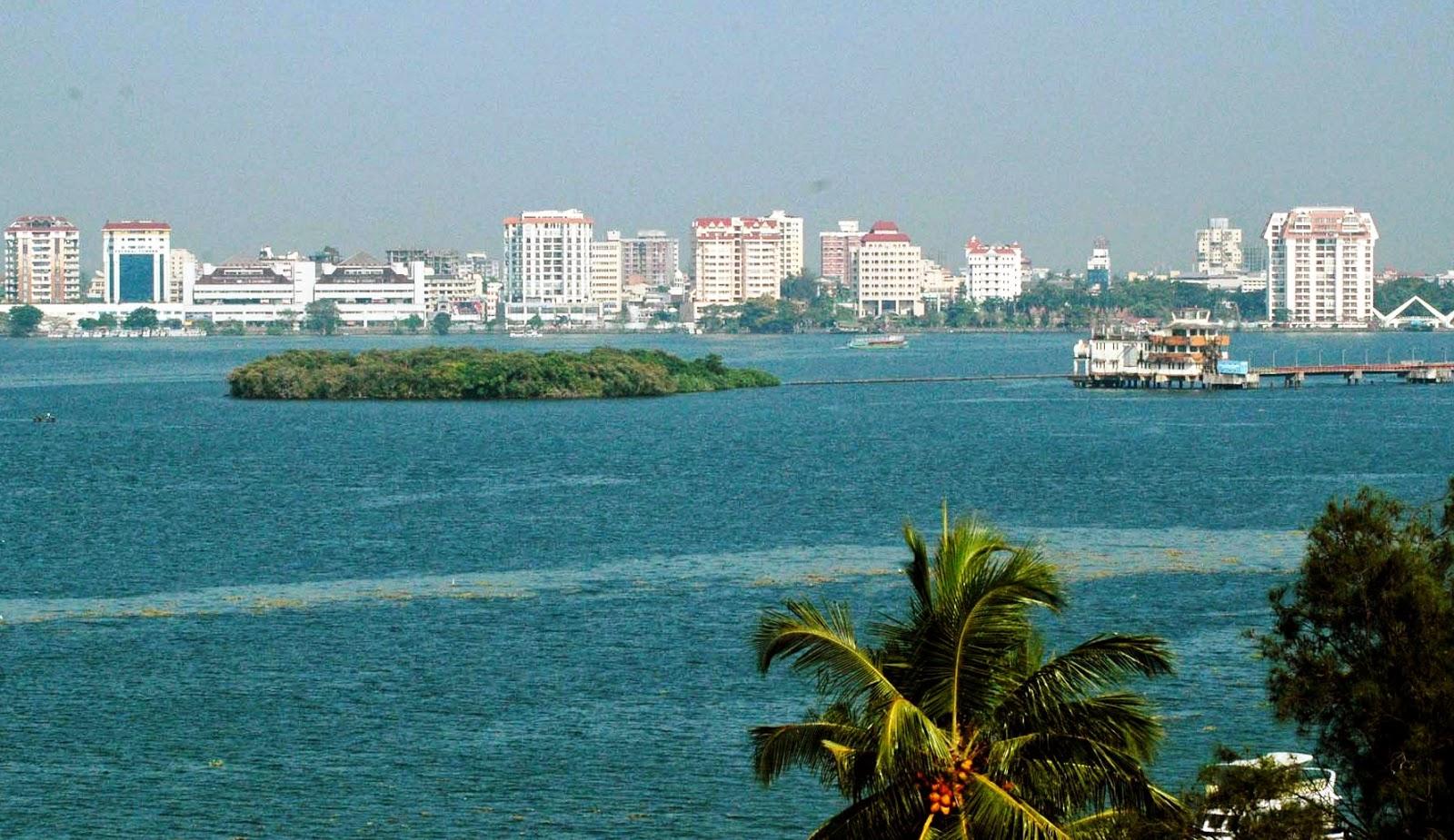 Scenic view of Kochi city and fishing nets