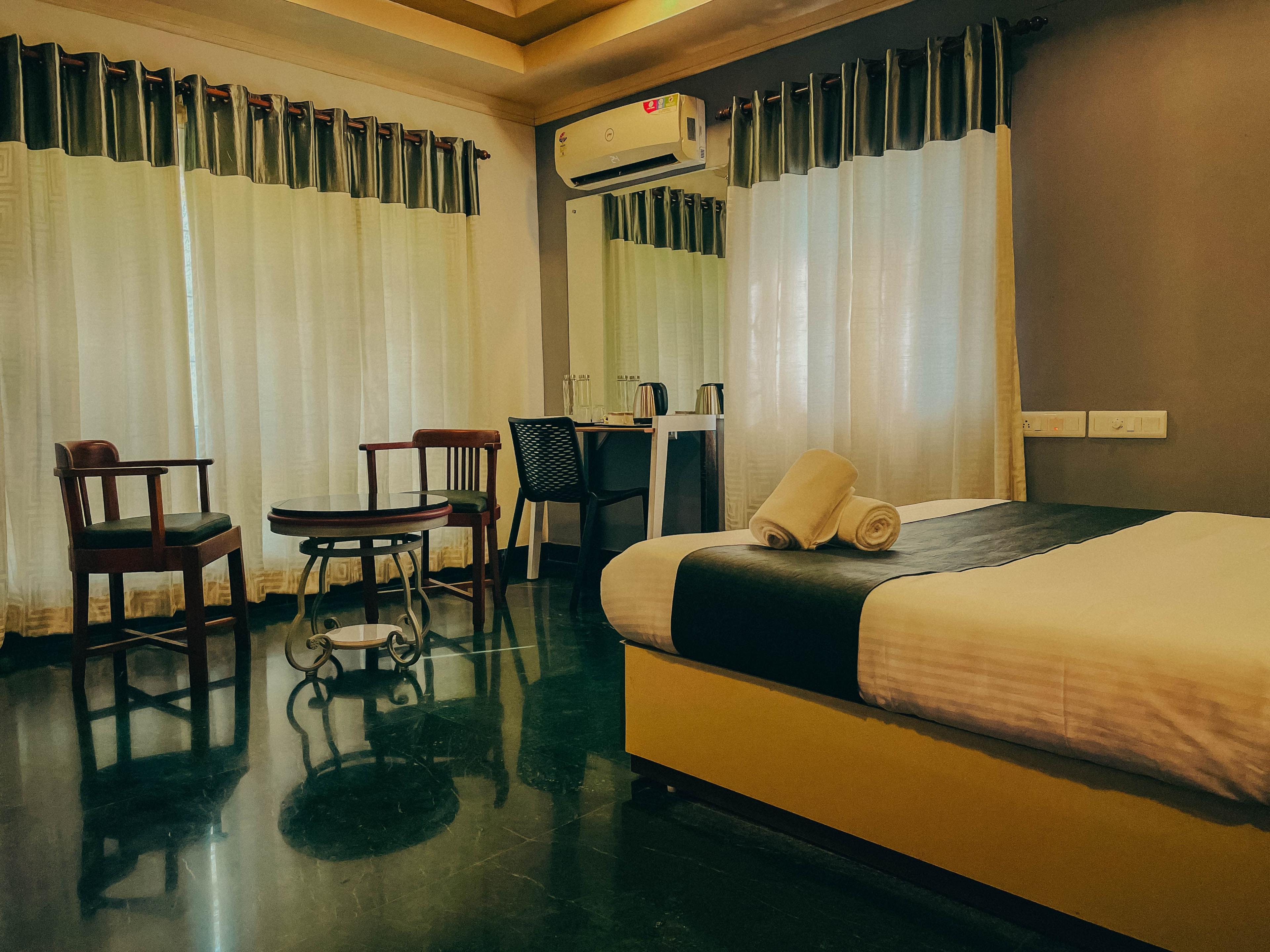 Guest bedroom at Upavan Villa with natural light